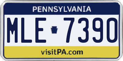 PA license plate MLE7390