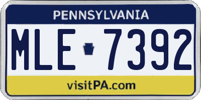 PA license plate MLE7392