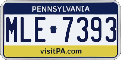 PA license plate MLE7393