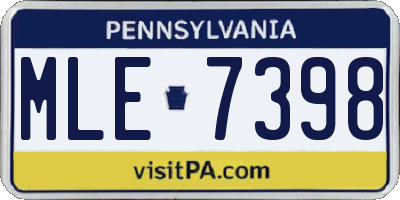 PA license plate MLE7398