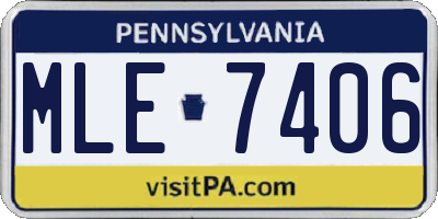 PA license plate MLE7406