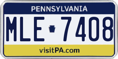 PA license plate MLE7408