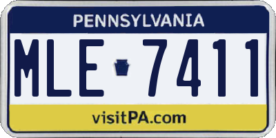 PA license plate MLE7411