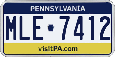 PA license plate MLE7412