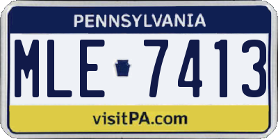 PA license plate MLE7413
