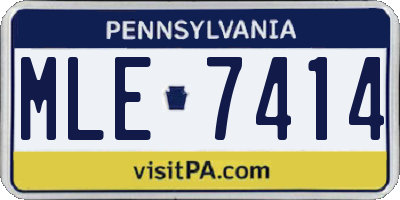 PA license plate MLE7414