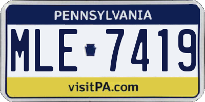PA license plate MLE7419