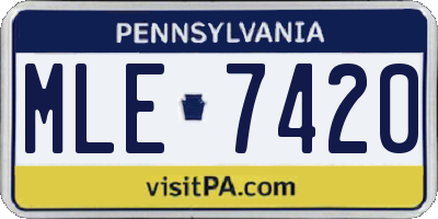 PA license plate MLE7420