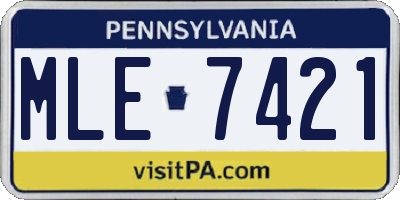 PA license plate MLE7421