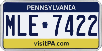 PA license plate MLE7422