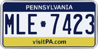 PA license plate MLE7423