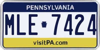 PA license plate MLE7424