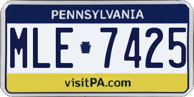 PA license plate MLE7425