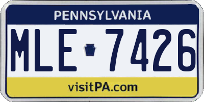PA license plate MLE7426