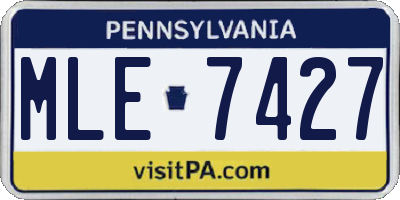 PA license plate MLE7427