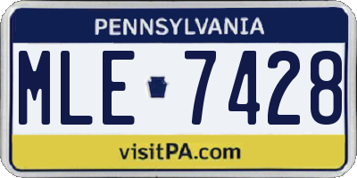 PA license plate MLE7428