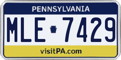 PA license plate MLE7429
