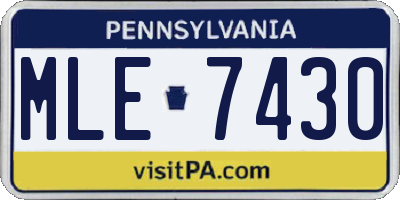 PA license plate MLE7430