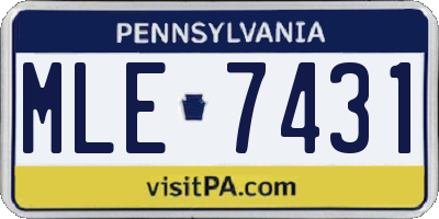 PA license plate MLE7431