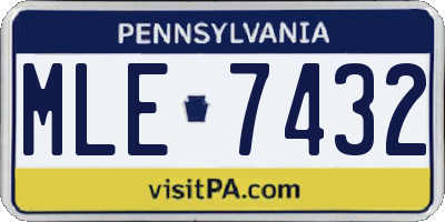 PA license plate MLE7432
