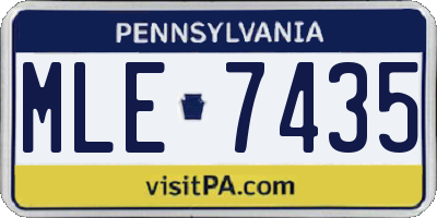 PA license plate MLE7435