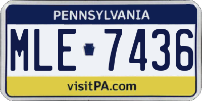 PA license plate MLE7436