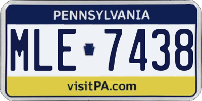 PA license plate MLE7438