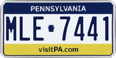 PA license plate MLE7441