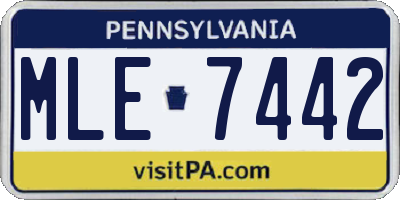 PA license plate MLE7442