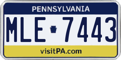 PA license plate MLE7443
