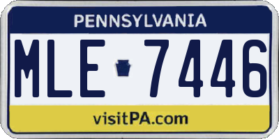 PA license plate MLE7446