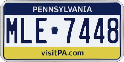 PA license plate MLE7448