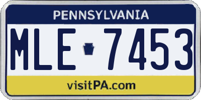 PA license plate MLE7453