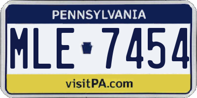 PA license plate MLE7454