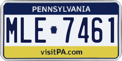 PA license plate MLE7461