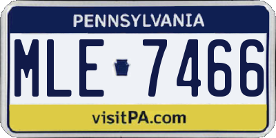 PA license plate MLE7466
