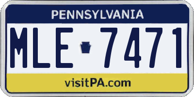 PA license plate MLE7471