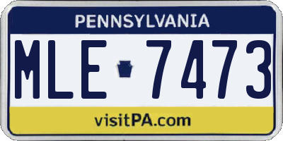 PA license plate MLE7473