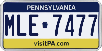 PA license plate MLE7477