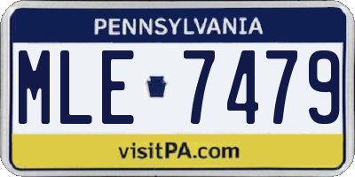 PA license plate MLE7479