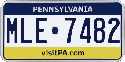 PA license plate MLE7482