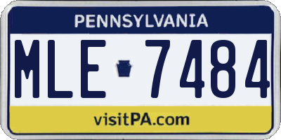 PA license plate MLE7484