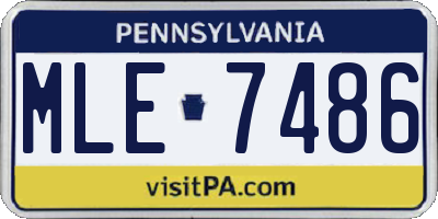 PA license plate MLE7486
