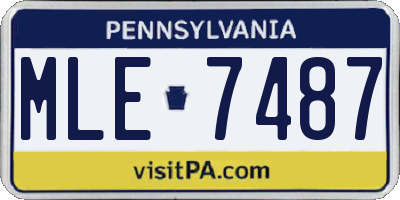 PA license plate MLE7487