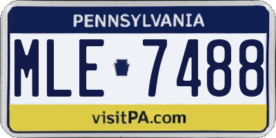 PA license plate MLE7488