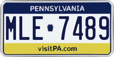 PA license plate MLE7489