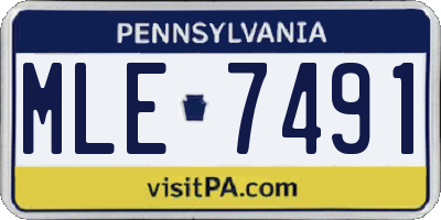 PA license plate MLE7491