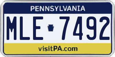 PA license plate MLE7492