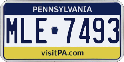PA license plate MLE7493
