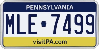 PA license plate MLE7499